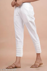 Reds Garments women's solid red cotton trousers for office, school, or casual wear - India